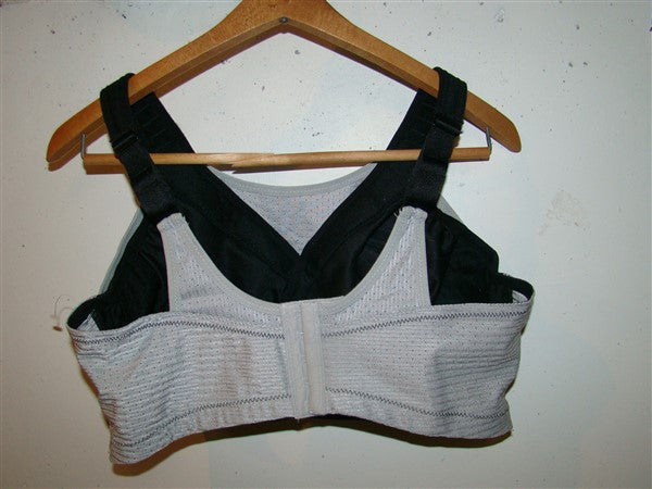 NEW Glamorise 34C Double Layer Custom Control Sports Bra 1166 Black Gray #89578