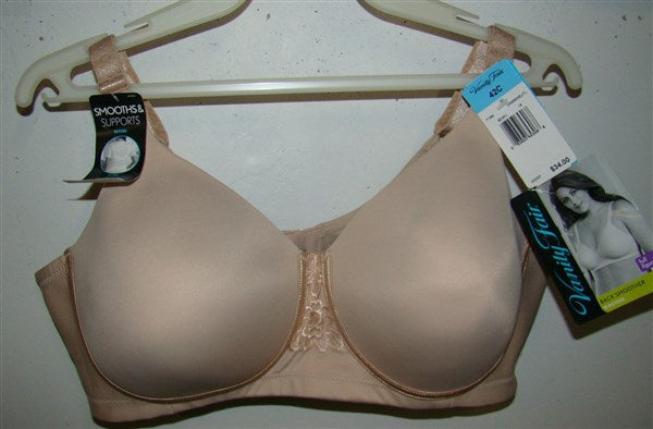NWT Vanity Fair 42B Full-Figure Back-Smoothing Wire Free Bra 71380 Beige #90112
