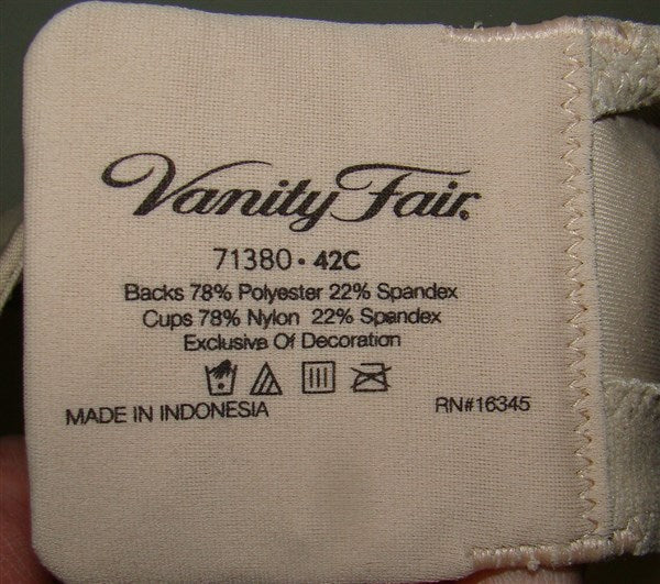 NWT Vanity Fair 42B Full-Figure Back-Smoothing Wire Free Bra 71380 Beige #90112