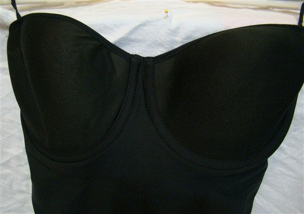 Ambrielle Firm Control Bra Slip w/Built in Panty Black 34B 90311