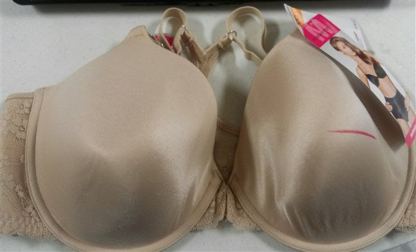 NEW Maidenform 34C Pure Genius Extra Coverage Racer-Back Bra 7112 Beige 90486