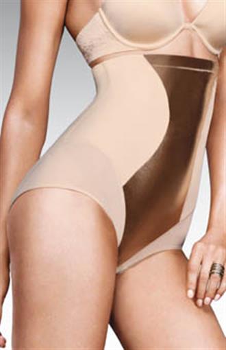 NEw Flexees Easy Up Hi Waist Brief 1454 Beige Medium #90722