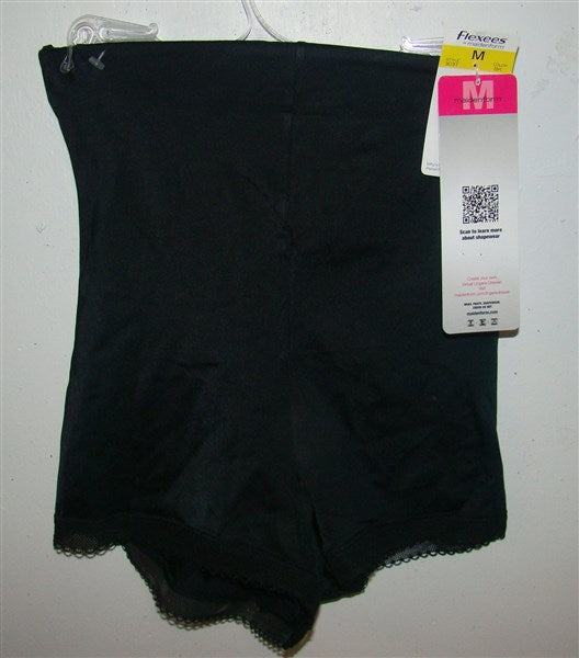 NEw Flexees No Slip Edge Hi Waist Brief Panty 3037 Black Small #90749