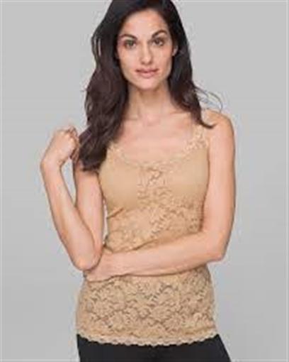 NEW Soma L Stretch lace Tank Beige 92133