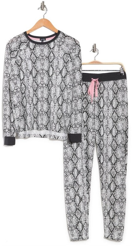 NWT Cozy Zoe L Long Sleeve Snake Skin Printed Pajama Set 92147