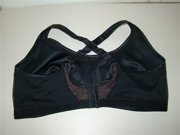 NEW Comfort Choice 44B Md Impact Full Cover Active Sports Black Gold Bra 92463