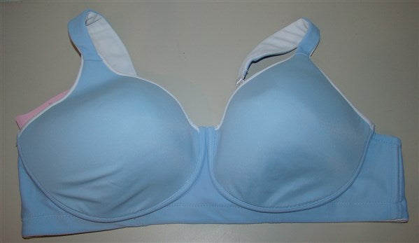 NEW Comfort Choice 40C Reversible Bra Wire Free White Blue #93257
