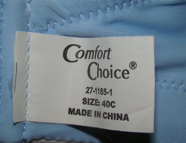 NEW Comfort Choice 40C Reversible Bra Wire Free White Blue #93257
