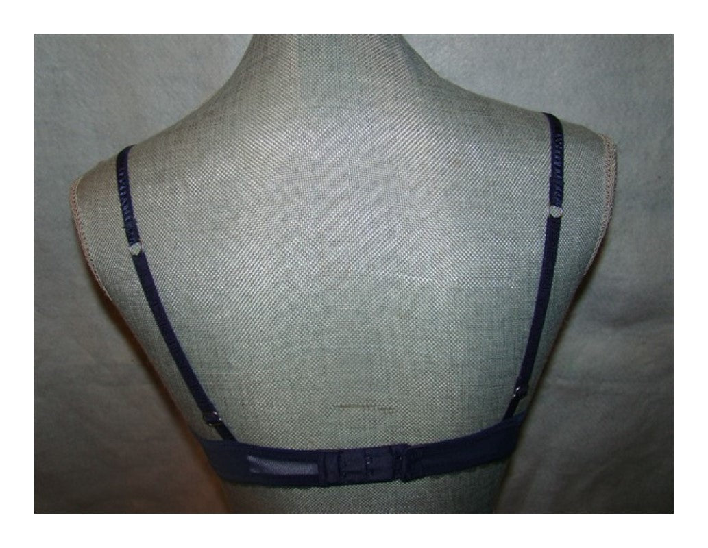 NEW DKNY 32A Mirage Molded Mesh Overlay Demi Underwire Bra 453171 Navy #93414