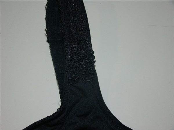 NWOT Comfort Choice 50D Lace & Deluster Patented Sidewire Bra Black #93956