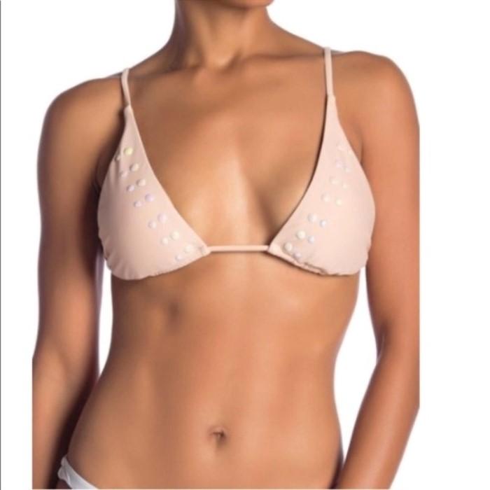 NWT Reef S/M High Waist Teen Spirit Peach Ombre Pearl Studded Bikini 2 Pc 94054