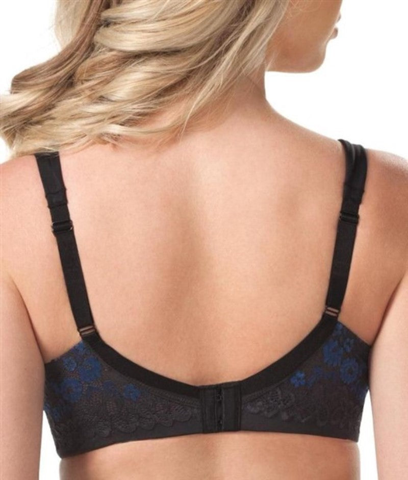 NWOT Leading Lady 42DDD Balconette Contour Underwire Bra 5214 Black Lace #94424