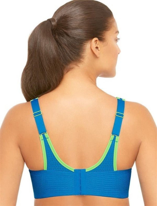 NEW Glamorise 38B Double Layer Custom Control Sports Bra 1166 Blue Green #94453