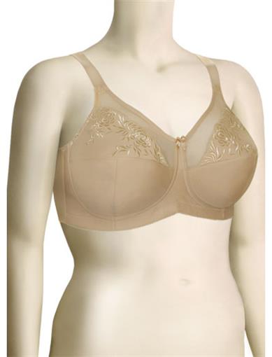 NEW Elila 54B Embroidered Microfiber Soft-cup Bra 1301 Beige 94455