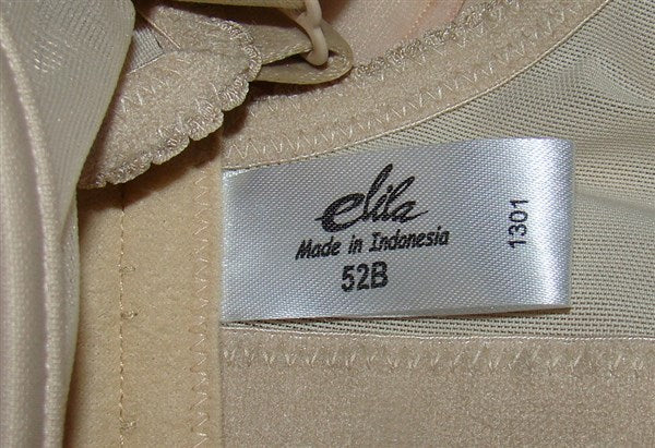 NEW Elila 54B Embroidered Microfiber Soft-cup Bra 1301 Beige 94455