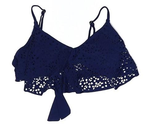 NWOT Arizona Jean Co Retina Blue Flounce L 5546JA Cut-Out Bikini Swim Top #92124