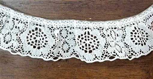 15 yds Vintage White Scallop Floral Medallion Stiff Lace Trim Ribbon L19 #94949