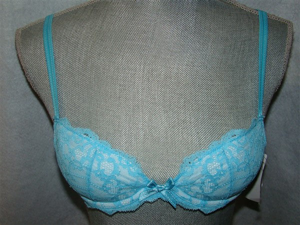 NEW Chantelle 32A Rive Gauche Push Up Bra 3082 Aqua 95286