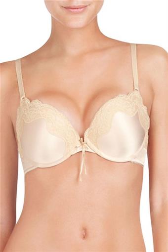 NWT Heidi Klum 32D Intimates H221-1171B Satin Lace Boost Bra Peony 95326