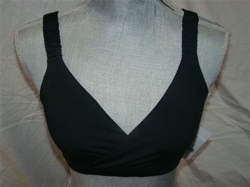 NEW Fabletics XXS Wireless Lace Lilac Cross Front Sports Bra Black #95460