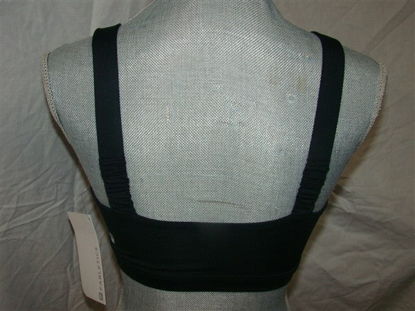 NEW Fabletics XXS Wireless Lace Lilac Cross Front Sports Bra Black #95460