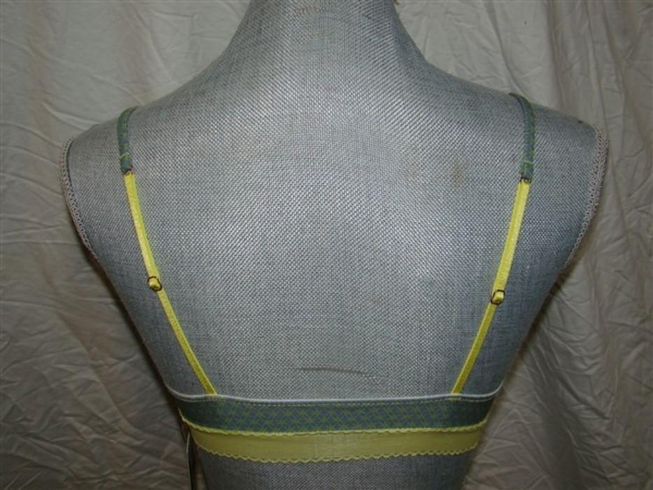 NEW Elle Macpherson S Touch Triangle Bralette EMTSC1008 Gray & Yellow #96270