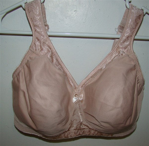 NEW Glamorise 38F Magic Lift Seamless Support T-Shirt Bra 1070 Beige #96670