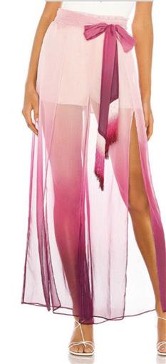 NWT Jonathan Simkhai Sm Ombre Wide-Leg Split Front Pants Magenta 96955