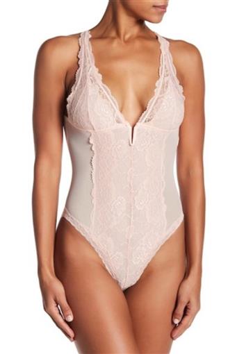 New Flora Nikrooz XL Sleepwear Mesh Lace Bodysuit T80561 Pink #97329