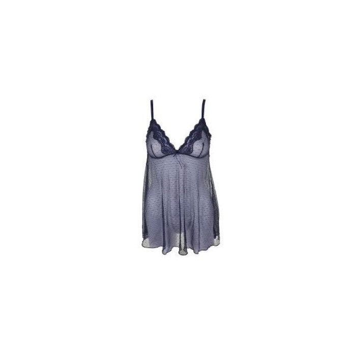 New Heidi Klum S After Hours Dotted-Mesh Babydoll Chemise H294-1181B Blue #97331
