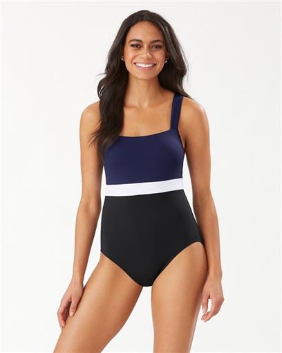 NWOT Tommy Bahama S Island Cays Colorblock Square-Neck 1PC Swimsuit 97541