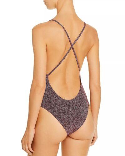 NWT Caroline Constas M Delfina Black Sparkle 1 Piece Swimsuit #97713