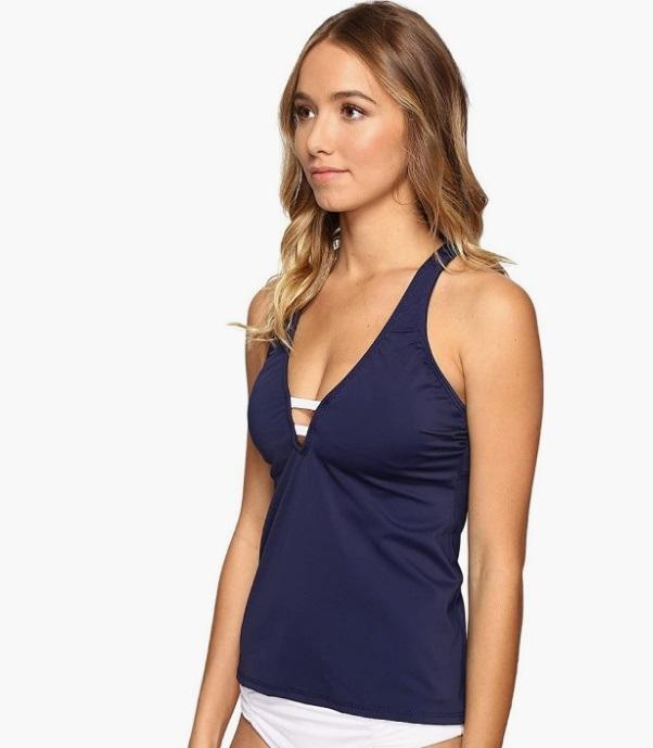 NWT Nautica XXS SC Racerback Tankini Top Blue White 97774