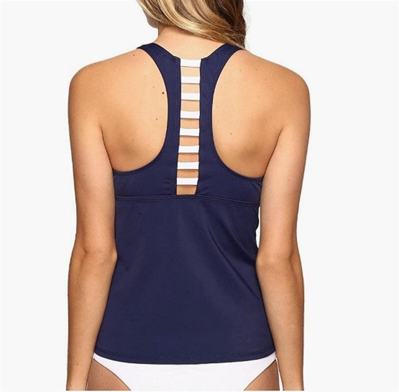 NWT Nautica XXS SC Racerback Tankini Top Blue White 97774