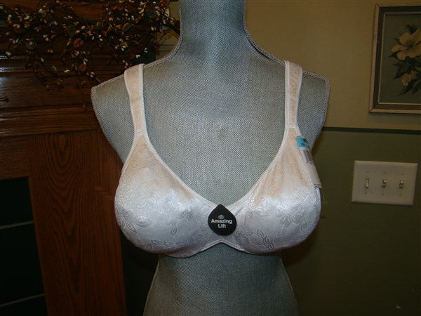 NWOT Bali 40C Live It Up Underwire Full Coverage Bra 3353 Ivory #97868