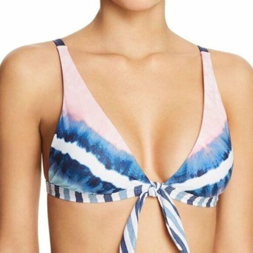 NWT Splendid Tie Dye Stripe M Triangle Halter Bikini Swim Top #97880