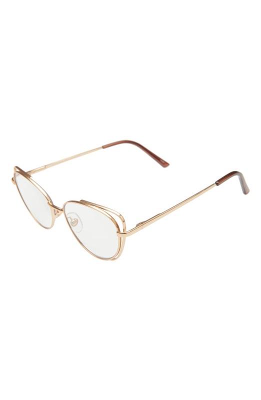 Corinne McCormack Gold Cat-eye Colorspex +1.00 Blue-light Reading Glasses #97911