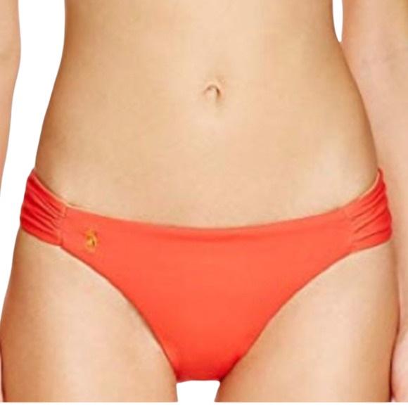 NWT Ralph Lauren Orange L Reversible Side-Tab Bikini Swim Bottoms #98013