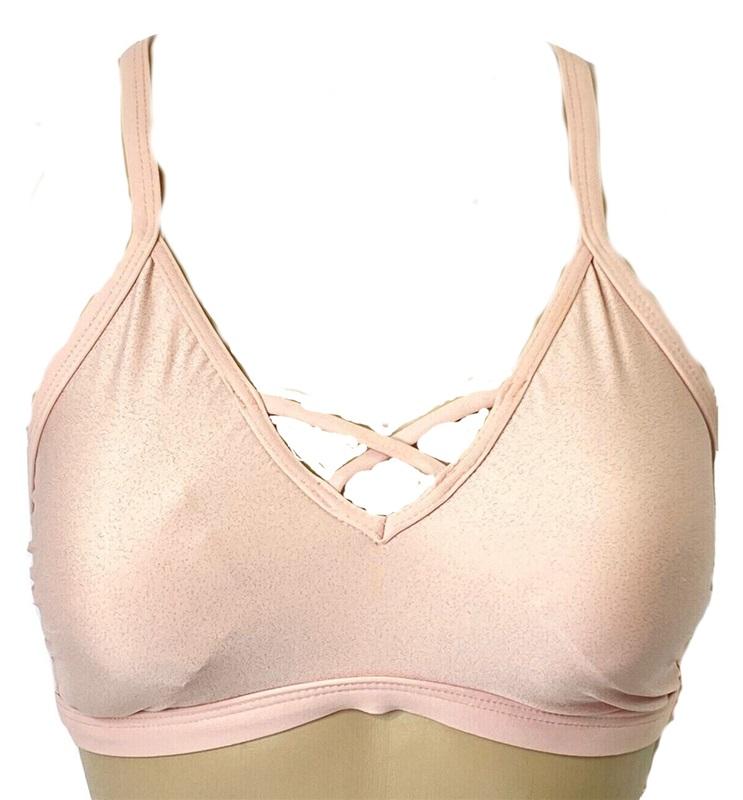 NWT Next 36D Feel Fine Sports Athletic Bra Pink Glitter 98132