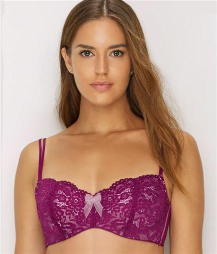 NWOT b.tempt'd by Wacoal 36C Bra Ciao Bella Balconette Bra 953144 Purple #98144