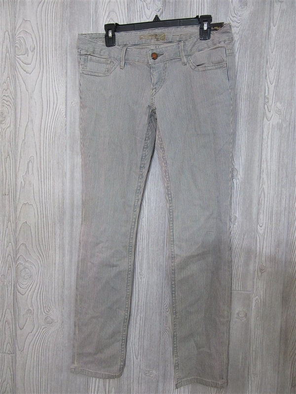 NWT Express 6 Zelda Skinny Jeans Cream Blue Striped 98374