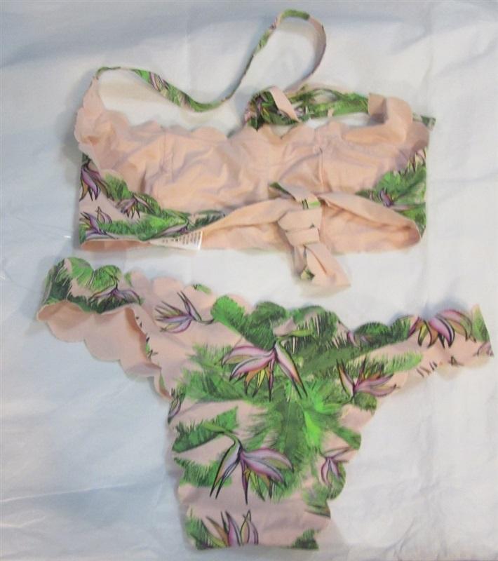 NWOT Pilyq S Bird Paradise Reversible Scoop Neck Halter Cheeky Bikini Set 98526