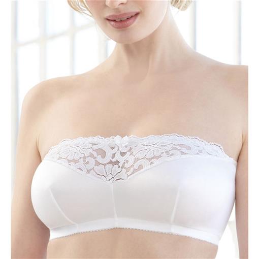 NWOT Glamorise 38 B/C/D Strapless Comfort Bandeau Bra 1800 White 98548