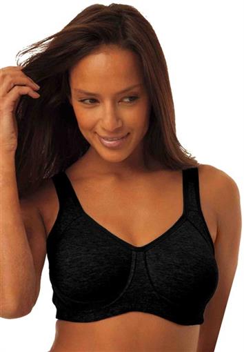 NWOT Comfort Choice 38B Cotton Sports Bra 27-1203-2 Black #98549
