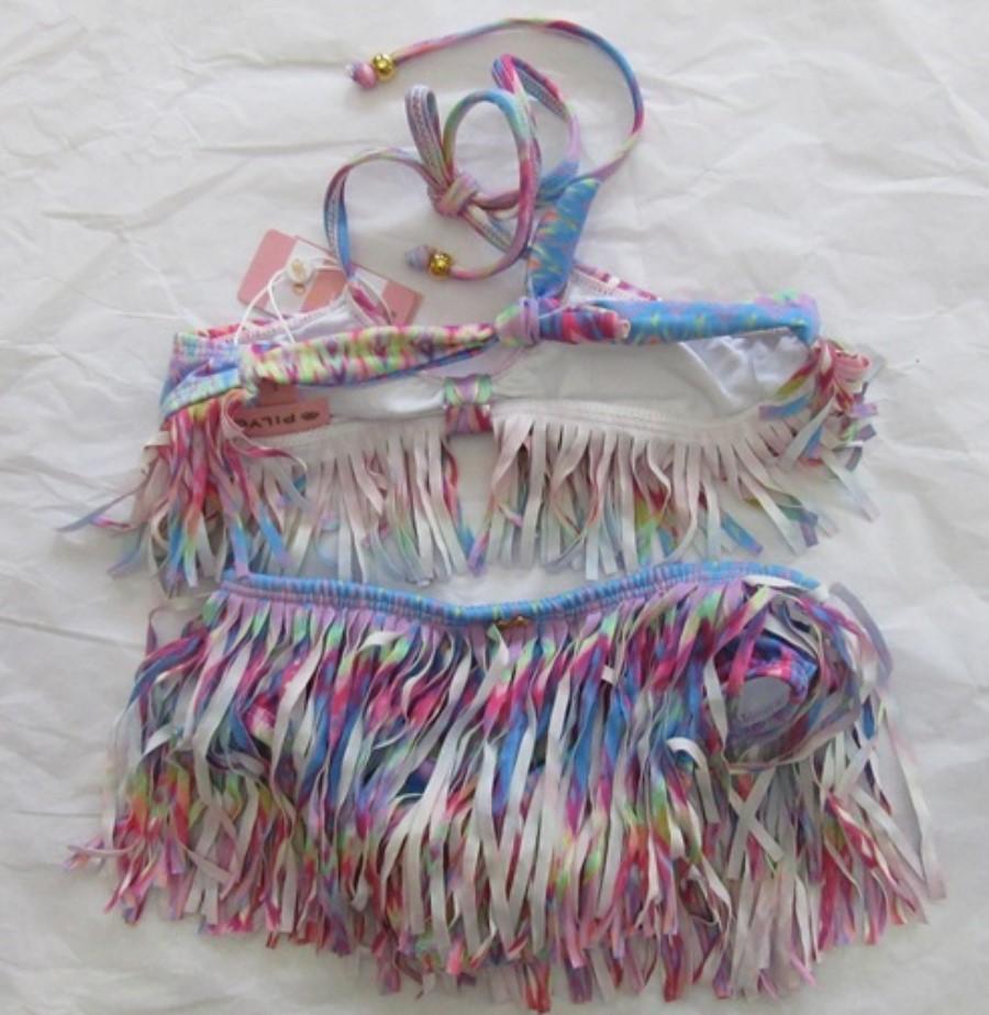 NWT PIlyq 2 Girls MOOREA FRINGE SKIRT BIKINI SET 98651