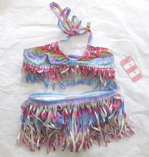NWT PIlyq 2 Girls MOOREA FRINGE SKIRT BIKINI SET 98651
