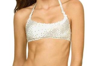 NWOT Pilyq City Of Stars Scoop Neck SM Halter Bikini Swim Top #98662