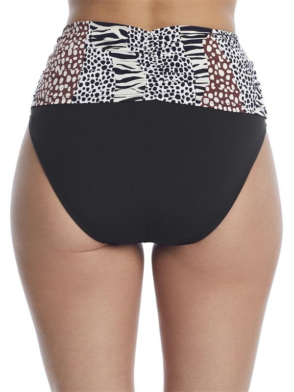 NWOT Into The Bleu Animal Print Banned SZ 12 Fold-Over Bikini Swim Bottom #98668