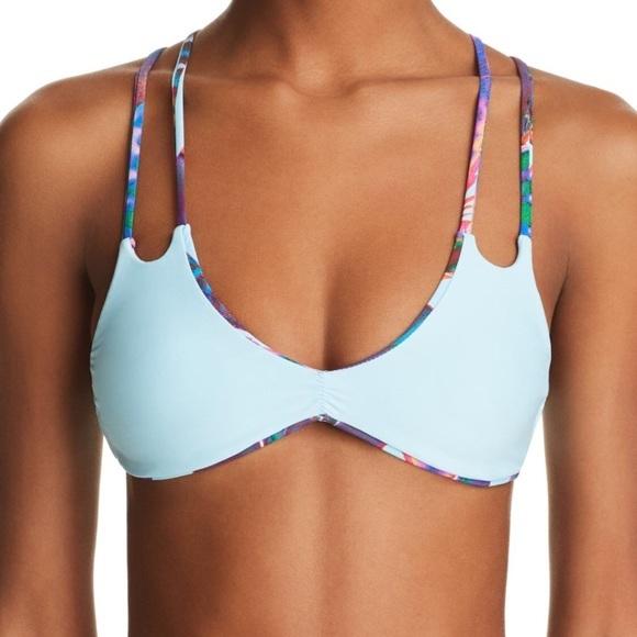 NWT Pilyq M Utopia Reversible Feather Cheeky Bikini Top 98816