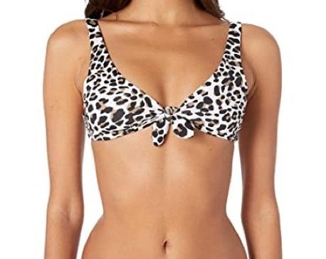 NWT Vitamin A Swim Lou S Animal Print Reversible Bikini Swim Top #98949